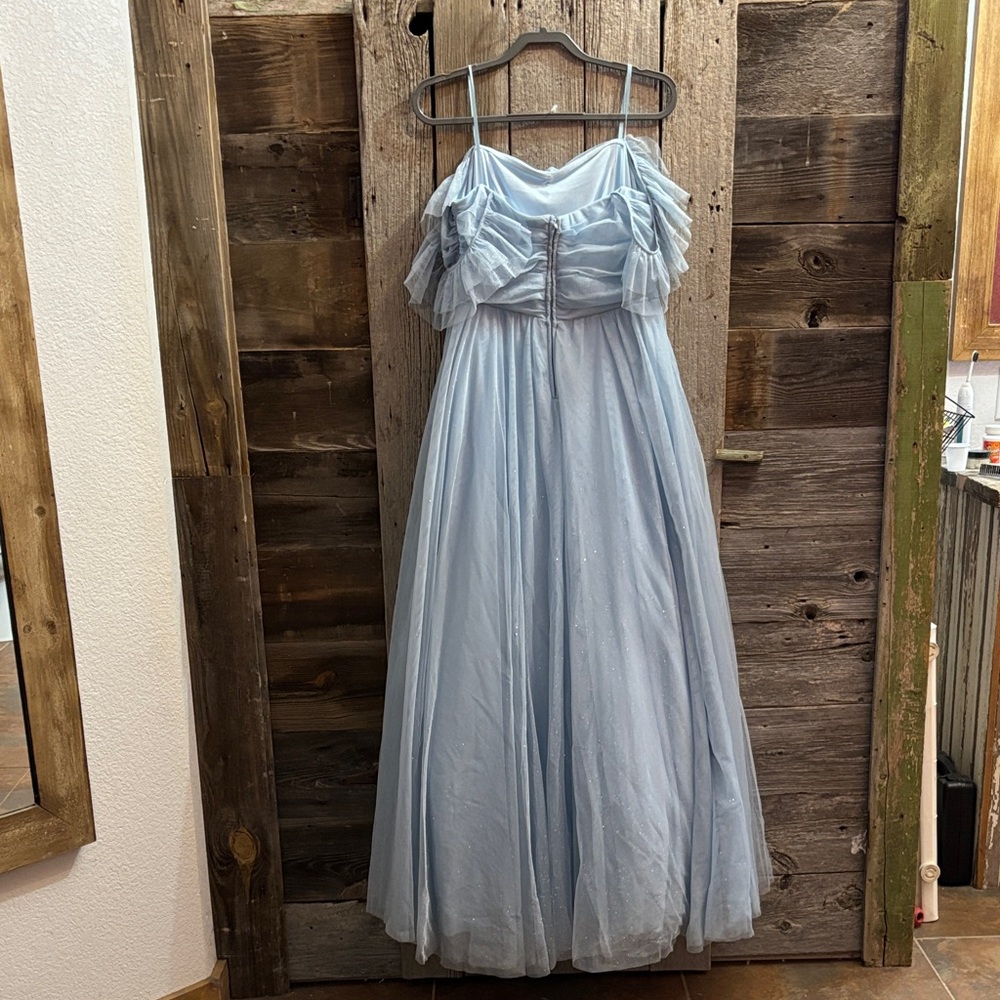 Chic Light Blue Off-Shoulder Prom Dress 14w - Picture 4 of 7